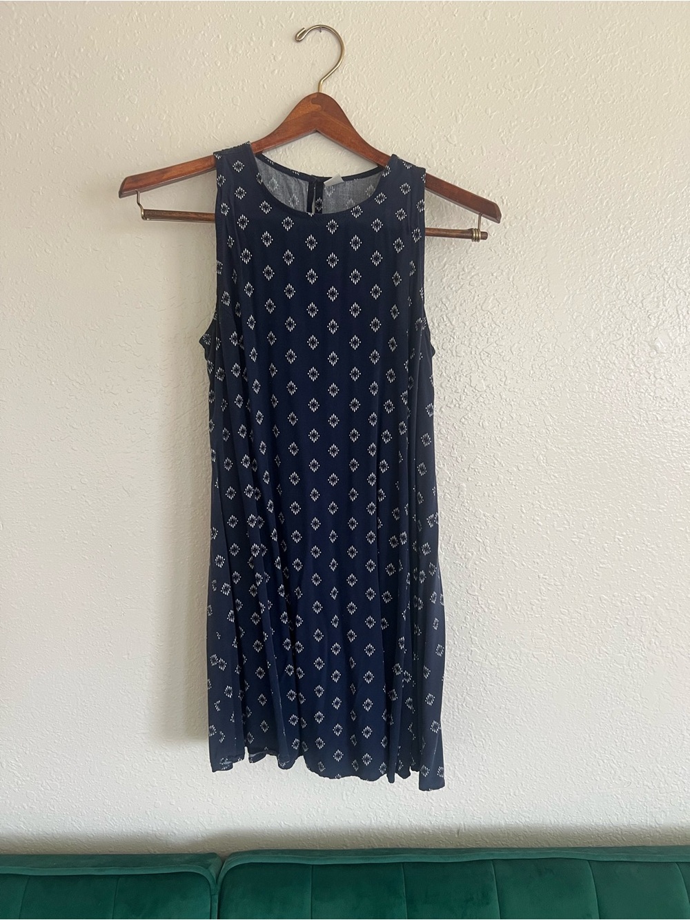Old Navy Navy Diamond-Print Sleeveless Mini Dress/Tunic Small